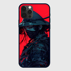 Чехол для iPhone 12 Pro Девушка самурай, цвет: 3D-черный