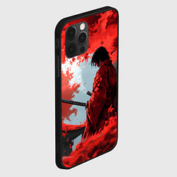 Чехол для iPhone 12 Pro Самурай и красные деревья, цвет: 3D-черный — фото 2