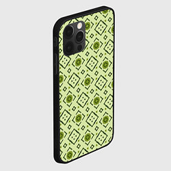 Чехол для iPhone 12 Pro Квадраты и ромбы в узоре, цвет: 3D-черный — фото 2
