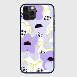 Чехол для iPhone 12 Pro Цветочная абстрактная геометрия, цвет: 3D-черный