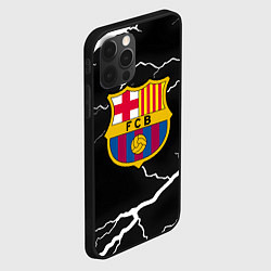 Чехол для iPhone 12 Pro Barcelona черно белые молнии, цвет: 3D-черный — фото 2