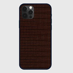 Чехол для iPhone 12 Pro Красно-коричневый однотонная текстура с полосами, цвет: 3D-черный