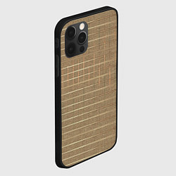 Чехол для iPhone 12 Pro Жёлто-бежевый однотонная текстура с полосами, цвет: 3D-черный — фото 2