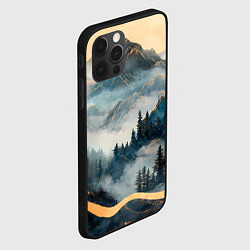 Чехол для iPhone 12 Pro Японские горы и туман, цвет: 3D-черный — фото 2