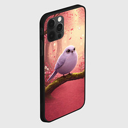 Чехол для iPhone 12 Pro Сиреневая птица в розовом цветущем лесу, цвет: 3D-черный — фото 2