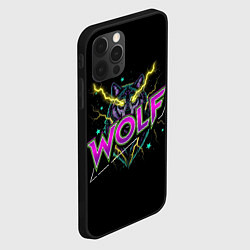 Чехол для iPhone 12 Pro Голова волка со светящимися желтыми глазами, цвет: 3D-черный — фото 2
