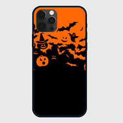 Чехол для iPhone 12 Pro Хэллоуин тыквы и призраки, цвет: 3D-черный