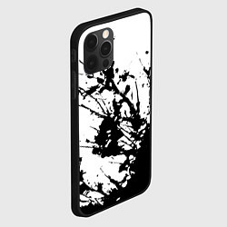 Чехол для iPhone 12 Pro Чёрная взрывная краска на белом, цвет: 3D-черный — фото 2