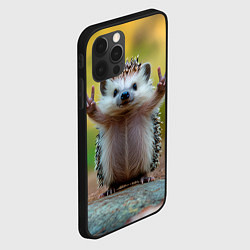 Чехол для iPhone 12 Pro Милый ежик позирует, цвет: 3D-черный — фото 2