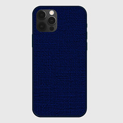 Чехол iPhone 12 Pro Текстурированный чёрно-синий