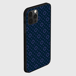 Чехол для iPhone 12 Pro Синяя геометрическая текстура, цвет: 3D-черный — фото 2