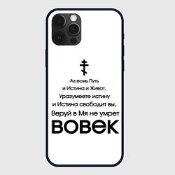 Чехол для iPhone 12 Pro Путь и истина и живот черный арт, цвет: 3D-черный