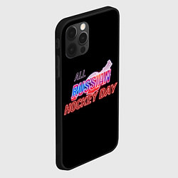 Чехол для iPhone 12 Pro Всероссийский день хоккея, цвет: 3D-черный — фото 2