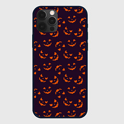 Чехол для iPhone 12 Pro Страшно веселый Halloween - паттерн, цвет: 3D-черный