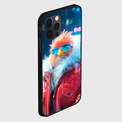 Чехол для iPhone 12 Pro Розовая птичка в куртке, цвет: 3D-черный — фото 2