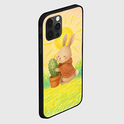 Чехол для iPhone 12 Pro Заяц обнимает кактус, цвет: 3D-черный — фото 2