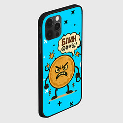Чехол для iPhone 12 Pro Злой блин ругается, цвет: 3D-черный — фото 2