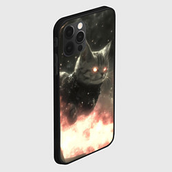Чехол для iPhone 12 Pro Кот парит в космосе киберпанк, цвет: 3D-черный — фото 2