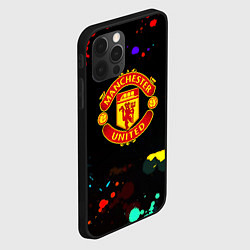 Чехол для iPhone 12 Pro Манчестер Юнайтед краски неон, цвет: 3D-черный — фото 2