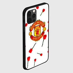 Чехол для iPhone 12 Pro Манчестер Юнайтед розы паттерн, цвет: 3D-черный — фото 2