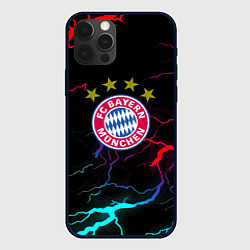 Чехол для iPhone 12 Pro Бавария Мюнхен неновые молнии, цвет: 3D-черный