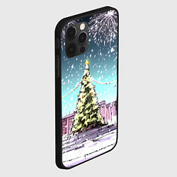 Чехол для iPhone 12 Pro Москва - новогодний салют, цвет: 3D-черный — фото 2
