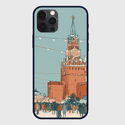 Чехол для iPhone 12 Pro Праздничная атмосфера на новый год, цвет: 3D-черный