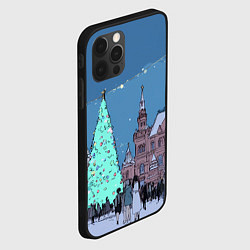 Чехол для iPhone 12 Pro Новогодняя елка в центре Москвы, цвет: 3D-черный — фото 2