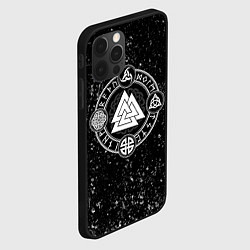 Чехол для iPhone 12 Pro Валькнут и символы в круге, цвет: 3D-черный — фото 2