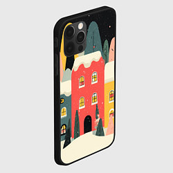 Чехол для iPhone 12 Pro Разноцветные новогодние дома, цвет: 3D-черный — фото 2