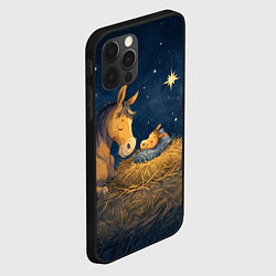 Чехол для iPhone 12 Pro Лошадка спит с жеребенком, цвет: 3D-черный — фото 2