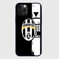 Чехол для iPhone 12 Pro Ювентус геометрия белая, цвет: 3D-черный