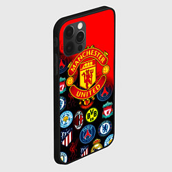 Чехол для iPhone 12 Pro Манчестер Юнайтед логотипы команд, цвет: 3D-черный — фото 2
