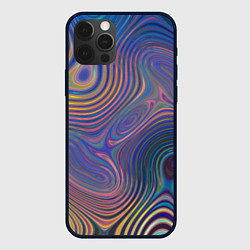 Чехол для iPhone 12 Pro Абстрактная рябь, цвет: 3D-черный