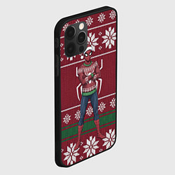 Чехол для iPhone 12 Pro Человек паук в вязаном свитере - новый год, цвет: 3D-черный — фото 2