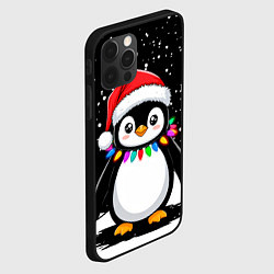 Чехол для iPhone 12 Pro Пингвин в шапке Санты, цвет: 3D-черный — фото 2