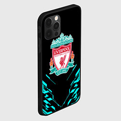 Чехол для iPhone 12 Pro Ливерпуль неон геометрия, цвет: 3D-черный — фото 2