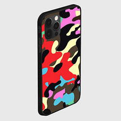 Чехол для iPhone 12 Pro Яркий камуфляж, цвет: 3D-черный — фото 2