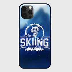 Чехол для iPhone 12 Pro Лыжный спорт, цвет: 3D-черный