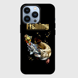 Чехол для iPhone 13 Pro Gold Fishing, цвет: 3D-черный