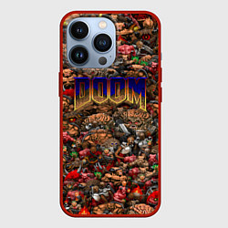 Чехол для iPhone 13 Pro DOOM: Pixel Monsters, цвет: 3D-красный