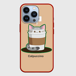 Чехол для iPhone 13 Pro Catpuccino, цвет: 3D-красный