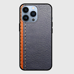 Чехол для iPhone 13 Pro Кожа, цвет: 3D-черный