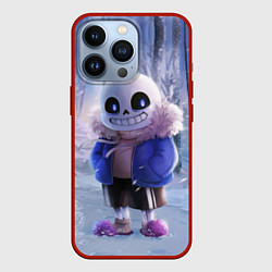 Чехол для iPhone 13 Pro Winter forest & Sans, цвет: 3D-красный