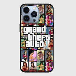 Чехол для iPhone 13 Pro GTA - все девушки персонажи, цвет: 3D-черный