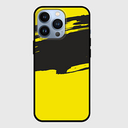 Чехол для iPhone 13 Pro Чёрно-жёлтый, цвет: 3D-черный