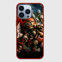 Чехол для iPhone 13 Pro Warhammer 40k: Skulls, цвет: 3D-красный