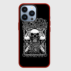 Чехол для iPhone 13 Pro Amon Amarth: Trio Skulls, цвет: 3D-красный