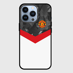 Чехол для iPhone 13 Pro Man United FC: Grey Polygons, цвет: 3D-черный