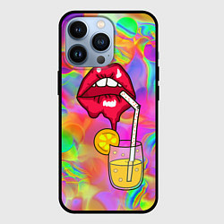 Чехол для iPhone 13 Pro Cocktail lips, цвет: 3D-черный